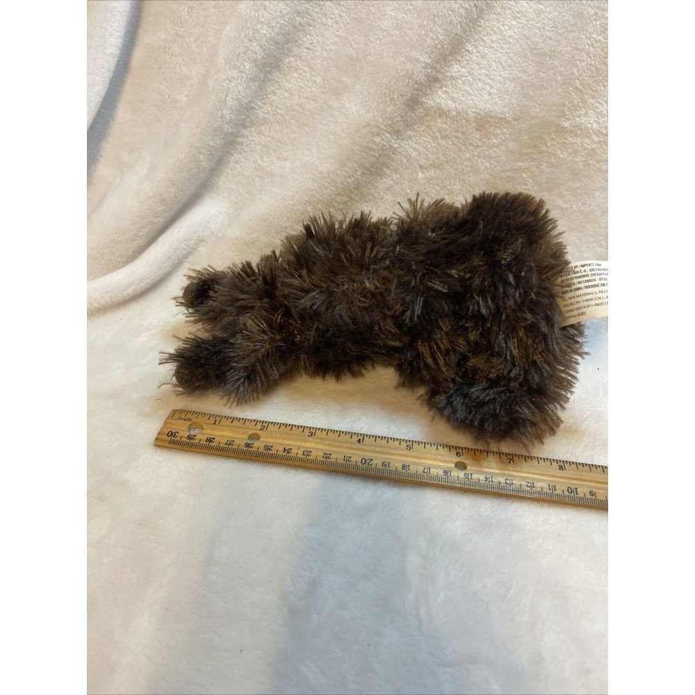 Plush brown rabbit with gold shimmer and bow small approx 8” - Picture 4 of 6